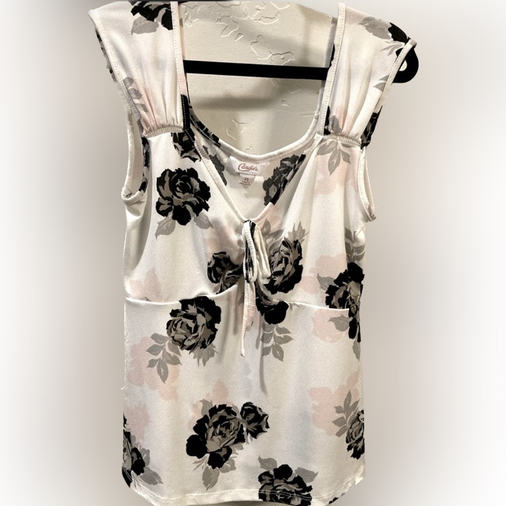 Candies floral babydoll tank top black pink white